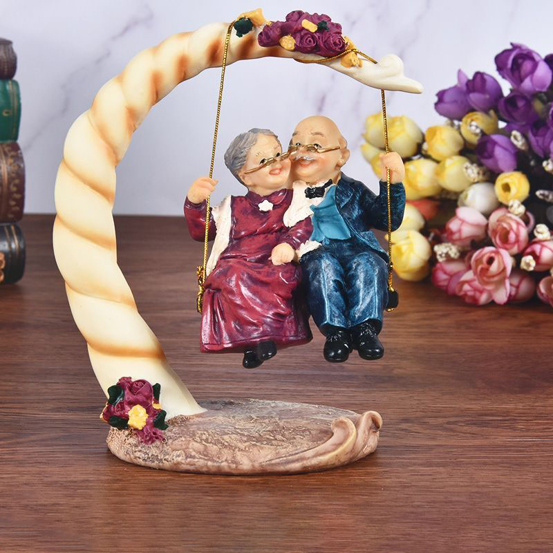 Resin Art Wedding Gift - Statuette in Resina di Coppie Anziane