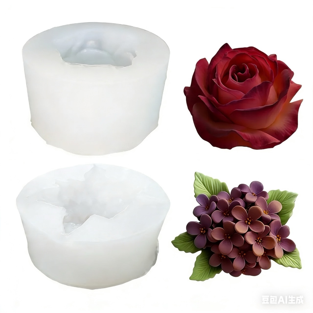Resin Art Rose - Set di 2 stampi in silicone
