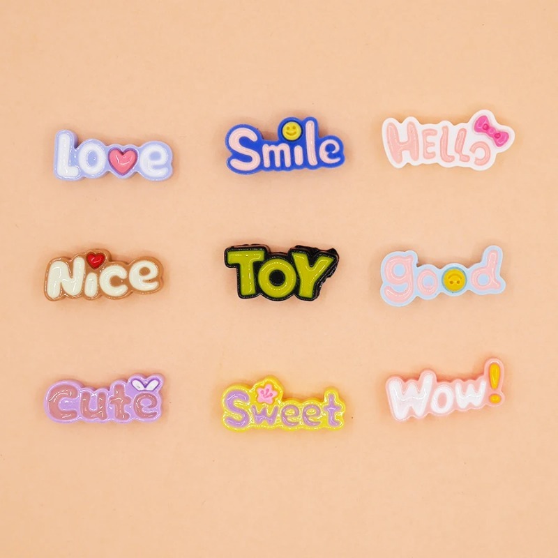10Pcs Cute Flat Back Wow Luck  - Resin Art Alphabet recensione e prezzo